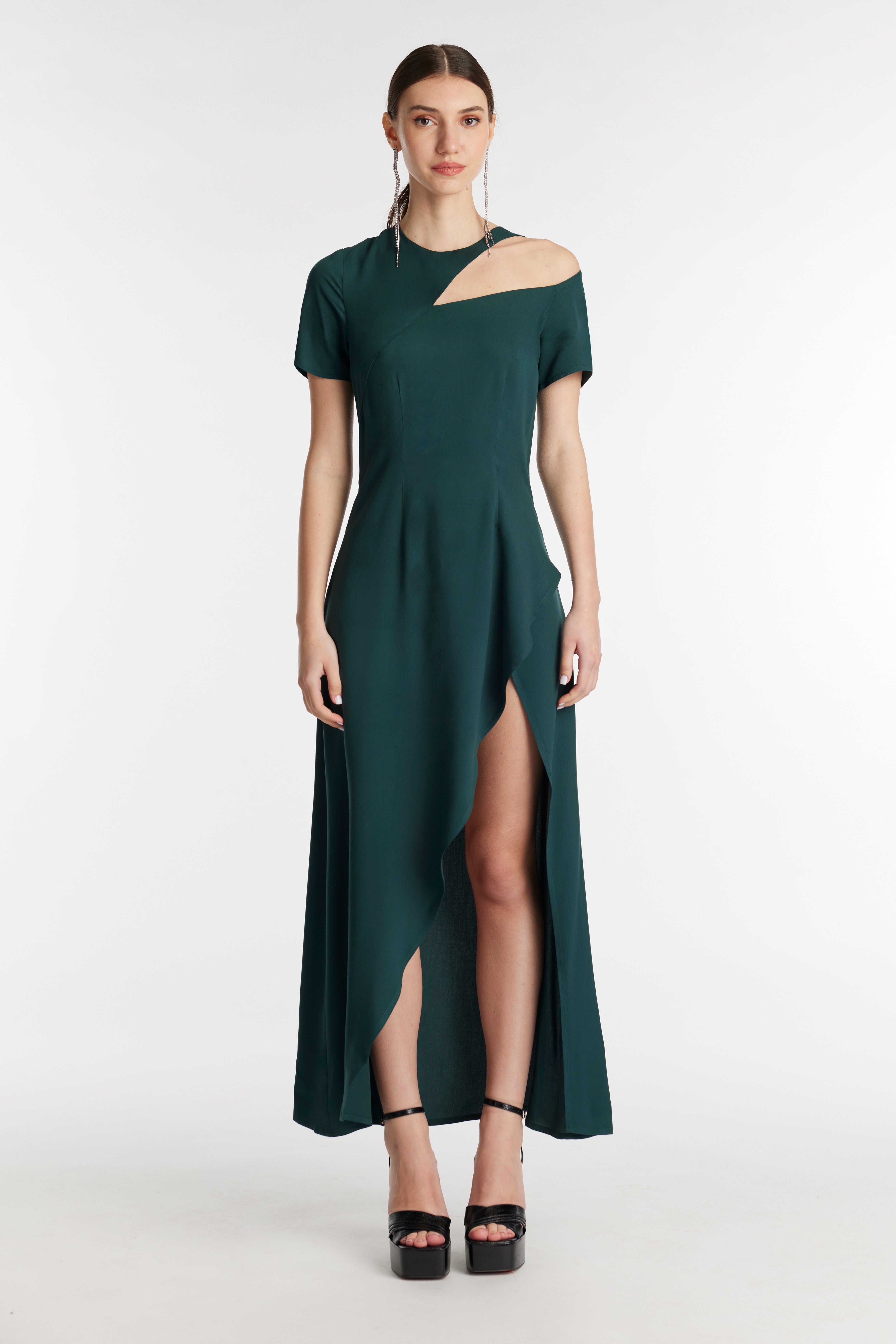 Emerald Asymmetrical Dress